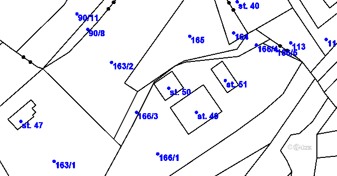 Parcela st. 50 v KÚ Rumberk, Katastrální mapa