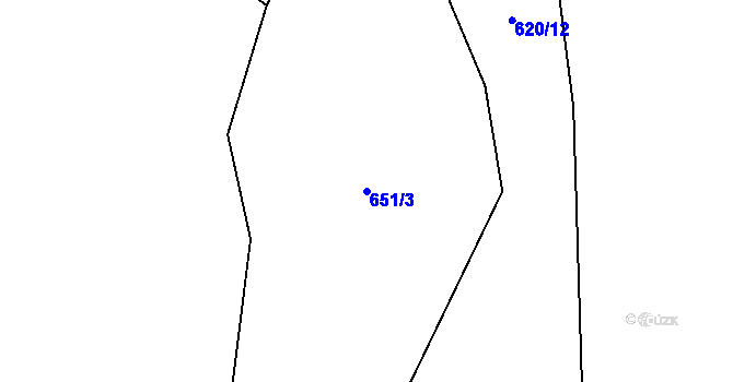 Parcela st. 651/3 v KÚ Deštné v Orlických horách, Katastrální mapa