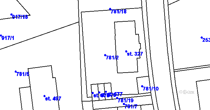 Parcela st. 781/2 v KÚ Deštné v Orlických horách, Katastrální mapa