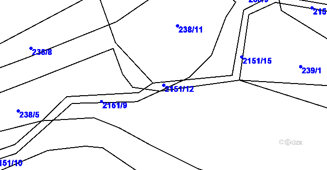 Parcela st. 2151/12 v KÚ Deštné v Orlických horách, Katastrální mapa
