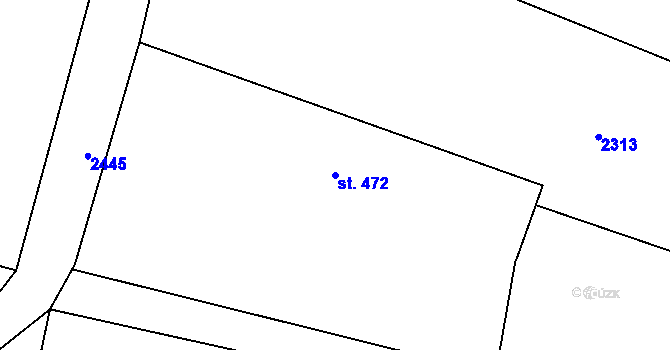 Parcela st. 472 v KÚ Deštné v Orlických horách, Katastrální mapa