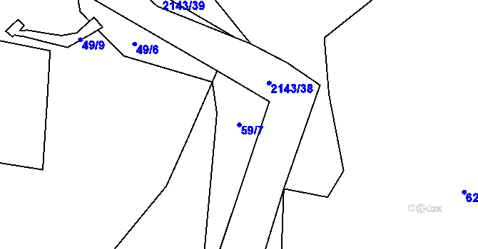 Parcela st. 59/7 v KÚ Deštné v Orlických horách, Katastrální mapa
