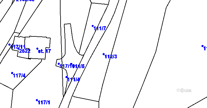 Parcela st. 112/3 v KÚ Deštné v Orlických horách, Katastrální mapa