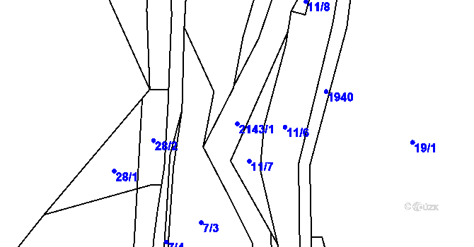 Parcela st. 2143/1 v KÚ Deštné v Orlických horách, Katastrální mapa
