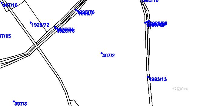 Parcela st. 407/2 v KÚ Deštné v Orlických horách, Katastrální mapa