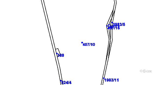 Parcela st. 407/10 v KÚ Deštné v Orlických horách, Katastrální mapa
