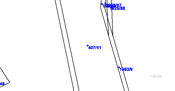 Parcela st. 407/11 v KÚ Deštné v Orlických horách, Katastrální mapa
