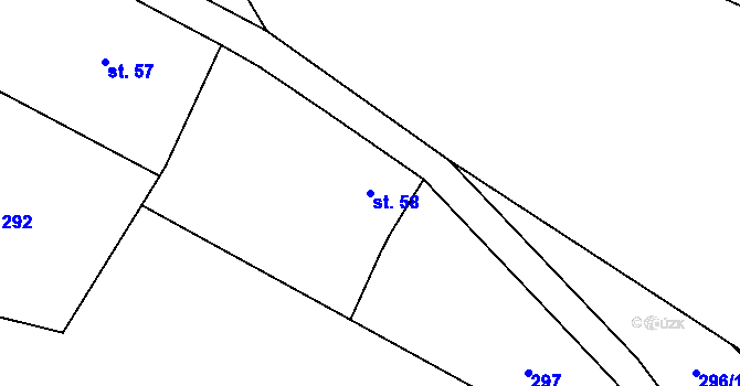 Parcela st. 58 v KÚ Jedlová v Orlických horách, Katastrální mapa