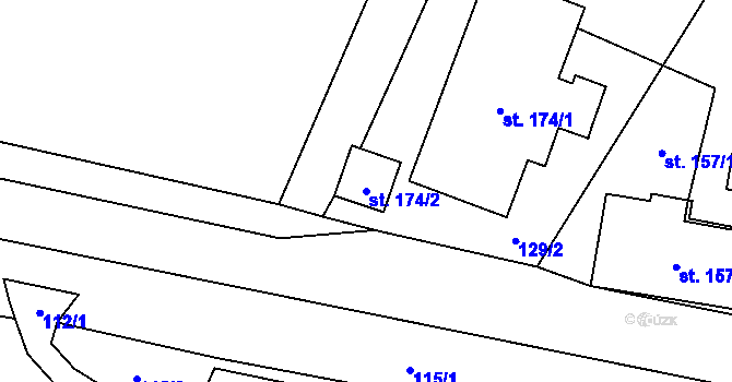 Parcela st. 174/2 v KÚ Jedlová v Orlických horách, Katastrální mapa