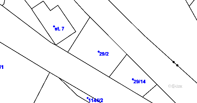 Parcela st. 29/2 v KÚ Jedlová v Orlických horách, Katastrální mapa