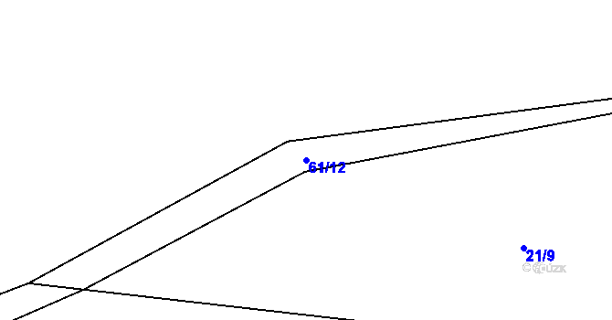 Parcela st. 61/12 v KÚ Jedlová v Orlických horách, Katastrální mapa