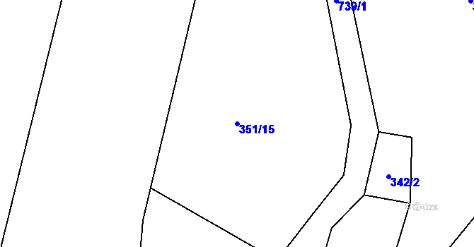 Parcela st. 351/15 v KÚ Jedlová v Orlických horách, Katastrální mapa
