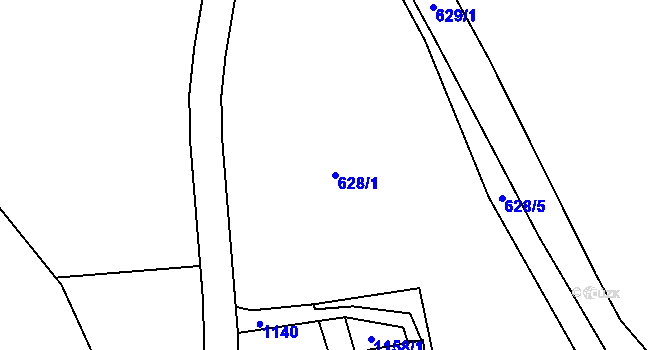 Parcela st. 628/1 v KÚ Jedlová v Orlických horách, Katastrální mapa