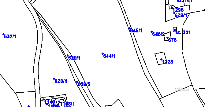 Parcela st. 644/1 v KÚ Jedlová v Orlických horách, Katastrální mapa