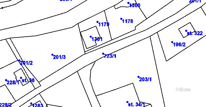 Parcela st. 723/1 v KÚ Jedlová v Orlických horách, Katastrální mapa