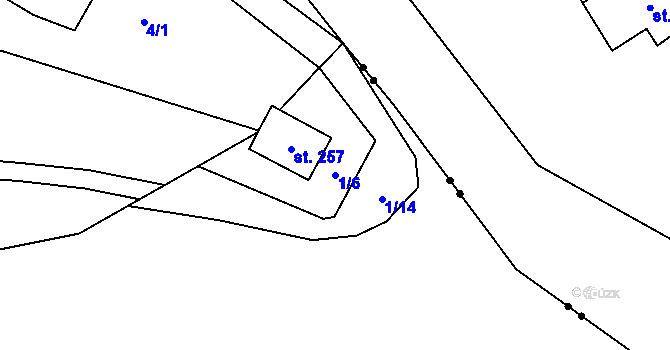 Parcela st. 1/6 v KÚ Jedlová v Orlických horách, Katastrální mapa