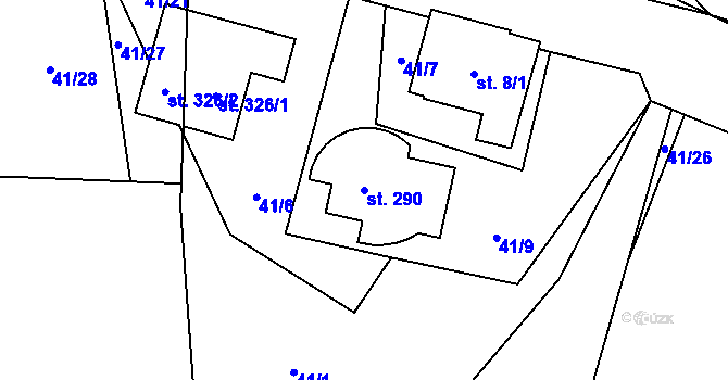 Parcela st. 290 v KÚ Jedlová v Orlických horách, Katastrální mapa