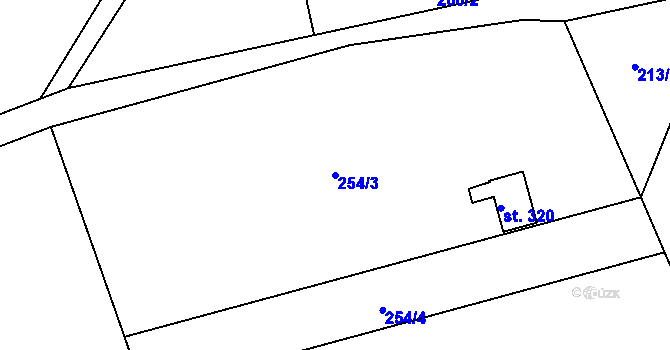 Parcela st. 254/3 v KÚ Jedlová v Orlických horách, Katastrální mapa