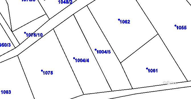Parcela st. 1004/5 v KÚ Deštné, Katastrální mapa