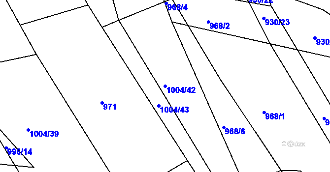 Parcela st. 1004/42 v KÚ Deštné, Katastrální mapa