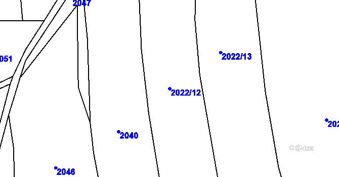 Parcela st. 2022/12 v KÚ Deštné, Katastrální mapa