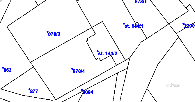Parcela st. 144/2 v KÚ Deštné, Katastrální mapa