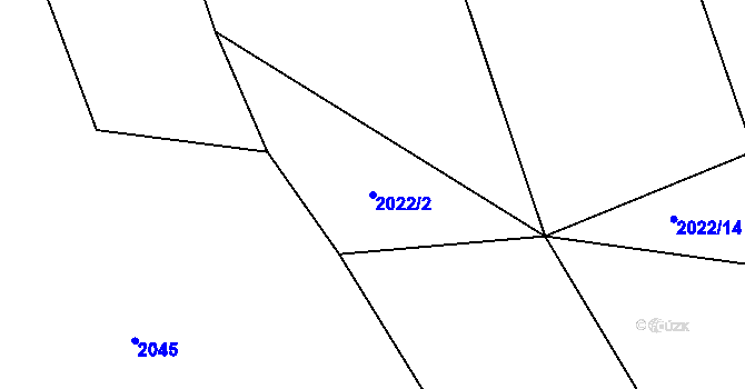 Parcela st. 2022/2 v KÚ Deštné, Katastrální mapa