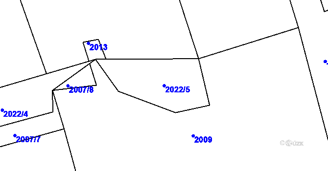 Parcela st. 2022/5 v KÚ Deštné, Katastrální mapa