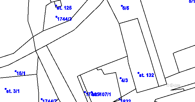Parcela st. 87/1 v KÚ Deštnice, Katastrální mapa