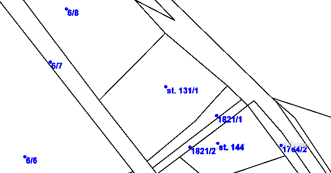 Parcela st. 131/1 v KÚ Deštnice, Katastrální mapa