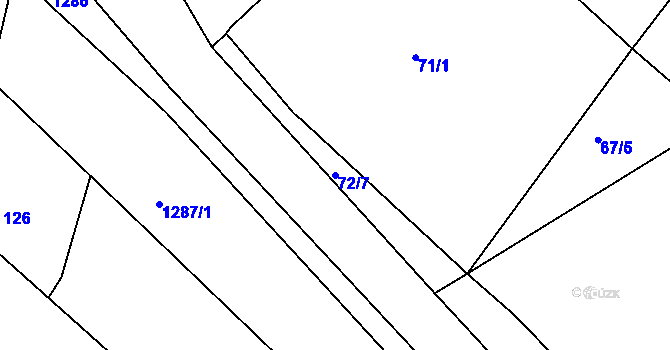 Parcela st. 72/7 v KÚ Deštnice, Katastrální mapa