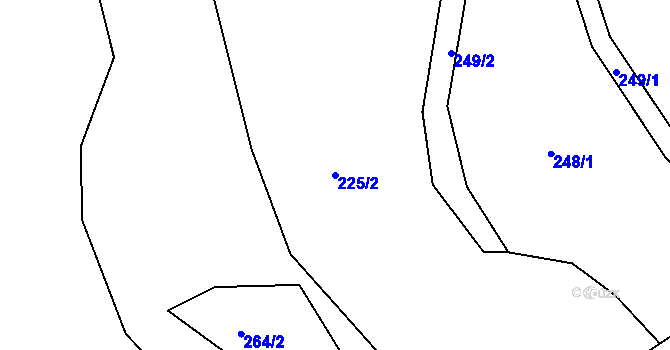 Parcela st. 225/2 v KÚ Deštnice, Katastrální mapa