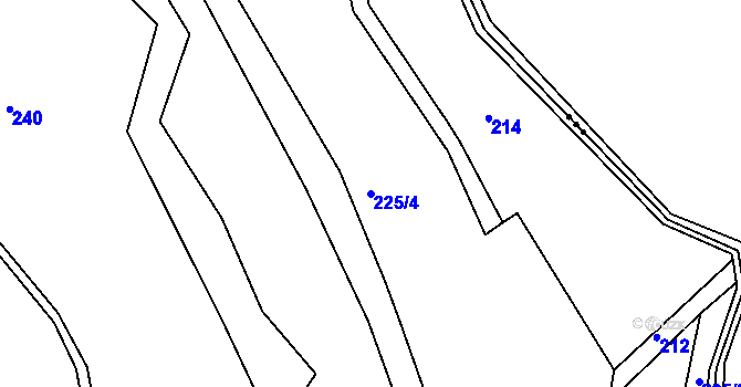Parcela st. 225/4 v KÚ Deštnice, Katastrální mapa