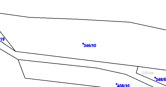 Parcela st. 346/10 v KÚ Deštnice, Katastrální mapa