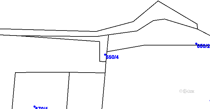 Parcela st. 650/4 v KÚ Deštnice, Katastrální mapa