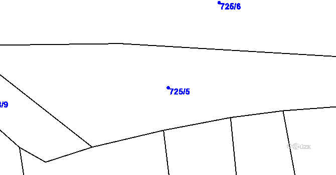 Parcela st. 725/5 v KÚ Deštnice, Katastrální mapa