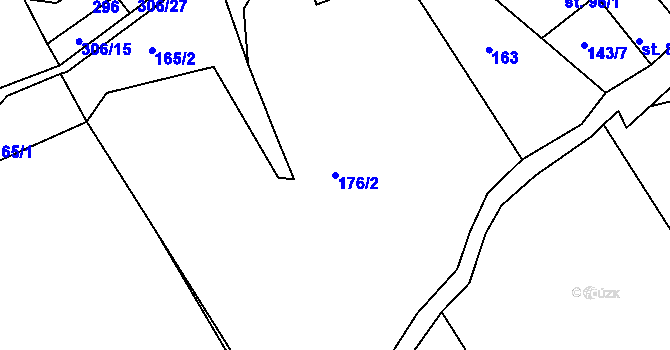 Parcela st. 176/2 v KÚ Sádek u Deštnice, Katastrální mapa