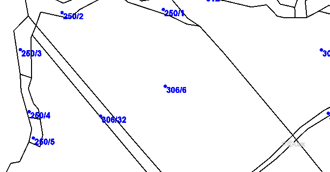 Parcela st. 306/6 v KÚ Sádek u Deštnice, Katastrální mapa