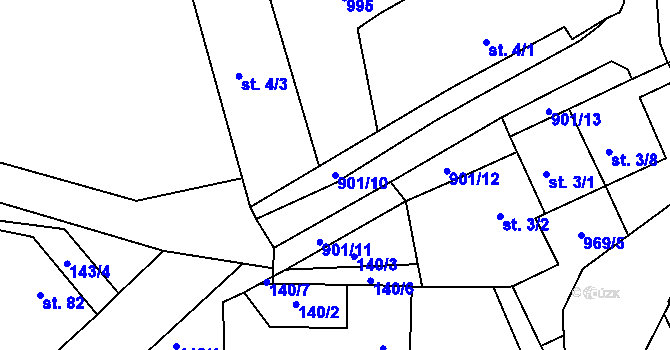 Parcela st. 901/10 v KÚ Sádek u Deštnice, Katastrální mapa