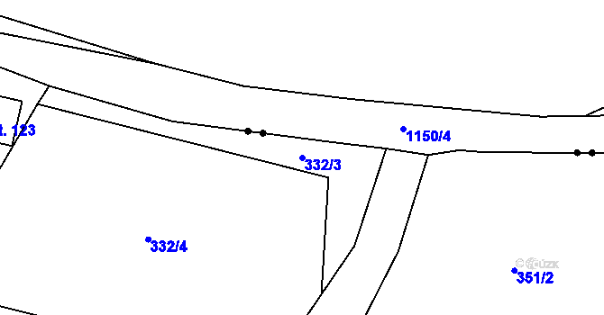 Parcela st. 332/3 v KÚ Brodek, Katastrální mapa