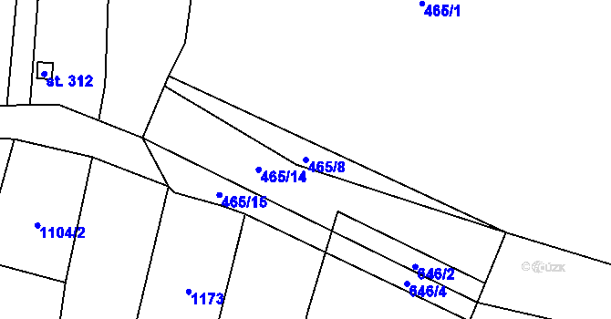 Parcela st. 465/8 v KÚ Brodek, Katastrální mapa