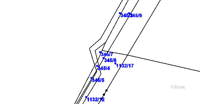 Parcela st. 345/7 v KÚ Brodek, Katastrální mapa