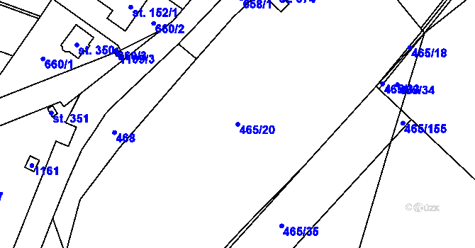 Parcela st. 465/20 v KÚ Brodek, Katastrální mapa