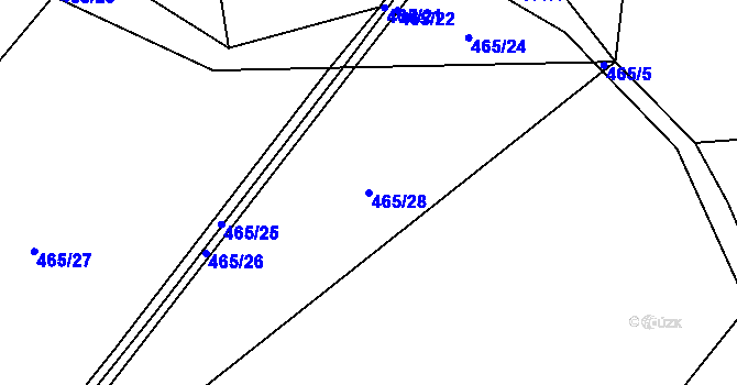 Parcela st. 465/28 v KÚ Brodek, Katastrální mapa
