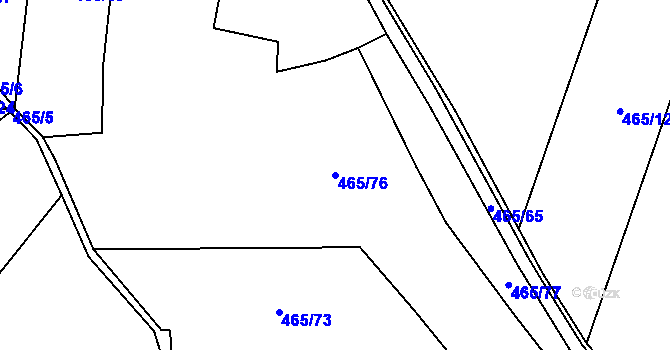 Parcela st. 465/76 v KÚ Brodek, Katastrální mapa