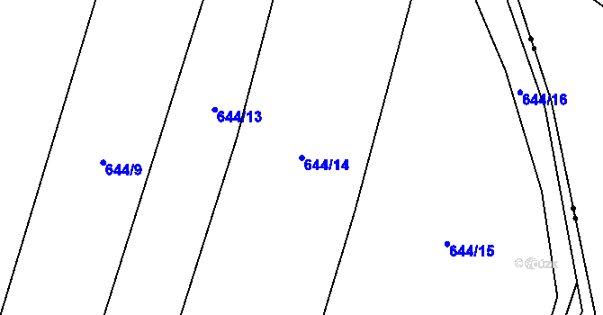 Parcela st. 644/14 v KÚ Brodek, Katastrální mapa