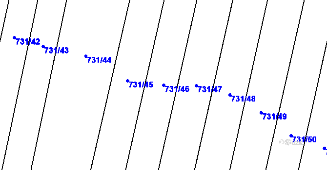 Parcela st. 731/46 v KÚ Brodek, Katastrální mapa