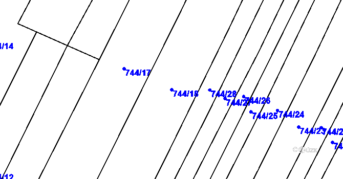 Parcela st. 744/18 v KÚ Brodek, Katastrální mapa