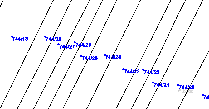 Parcela st. 744/24 v KÚ Brodek, Katastrální mapa