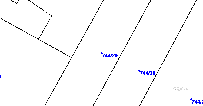 Parcela st. 744/29 v KÚ Brodek, Katastrální mapa